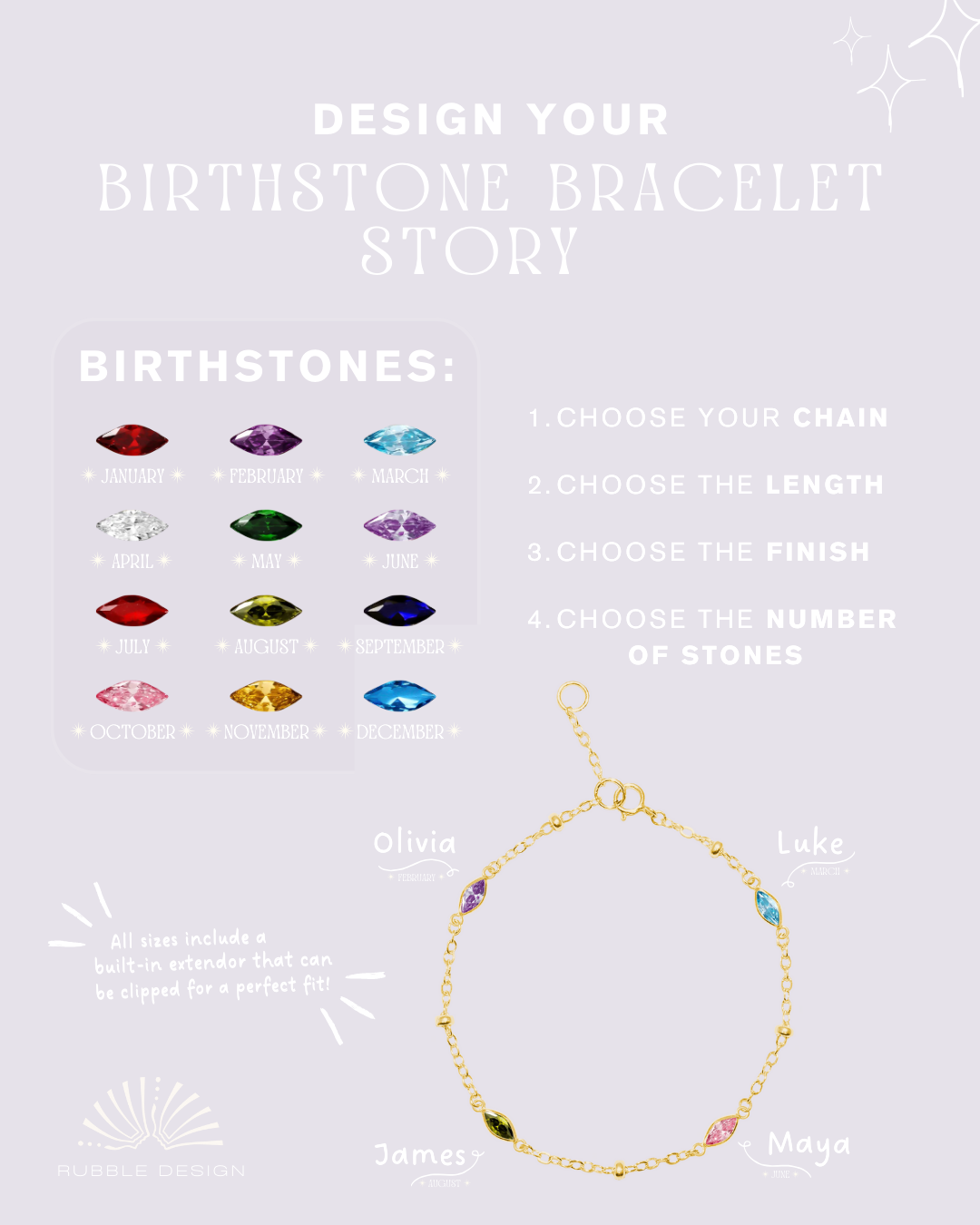 Design Your Birthstone Story | 14K Gold Fill Beaded Bracelet